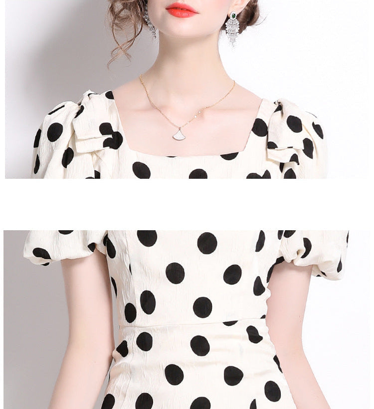 Polka Dot Bow Midi Dress