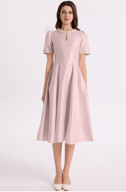 Pearl Collar Maxi Dress