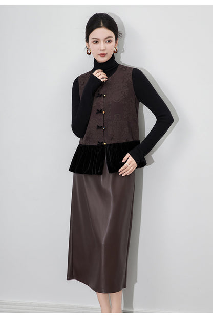 Jacquard Velvet Vest Jacket