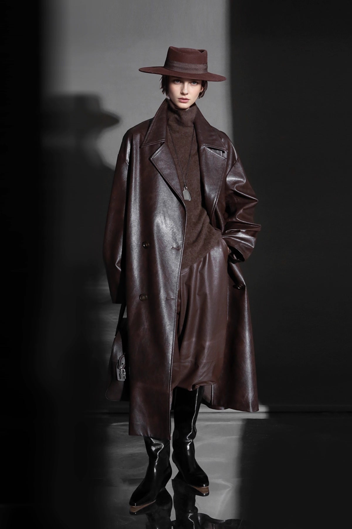 Luxury Genuine Sheepskin Trench Coat – Elegant & Timeless Design