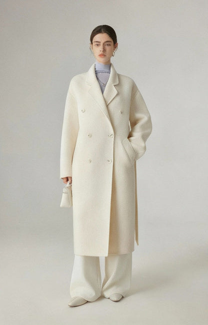 Reversible Pure Wool Minimal Long Coat