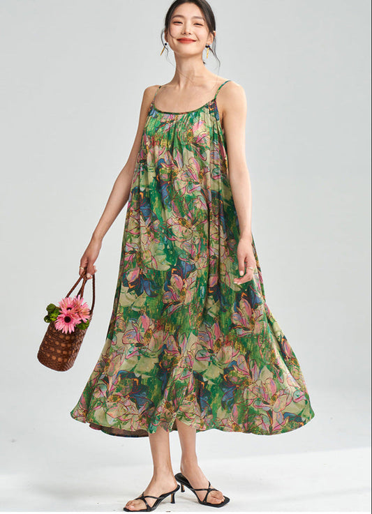 Floral Retro Sleeveless Loose Summer Dress