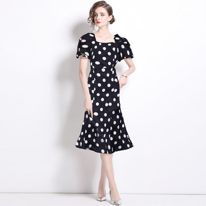 Polka Dot Bow Midi Dress