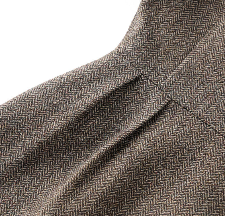 Retro Wool-Blend Vest Midi Dress + Knit Sweater Set