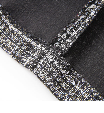 Chanel-Inspired Tweed Mermaid Dress – Elegant Slim Fit Long-Sleeve Design