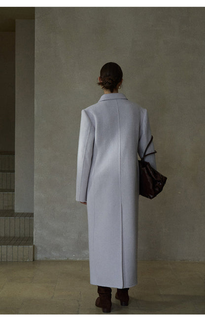 Classic Wool Belted Long Jacket Coat