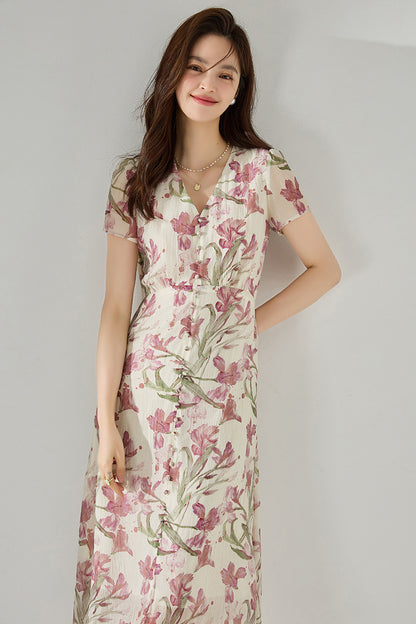 Aurielle Iris Floral Midi Dress