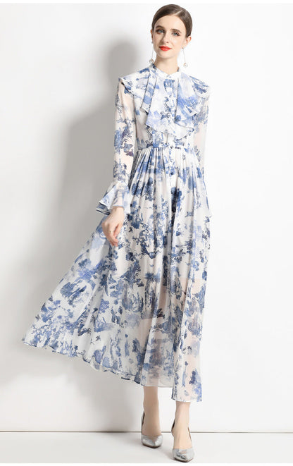 Ink Print Shirt Dress