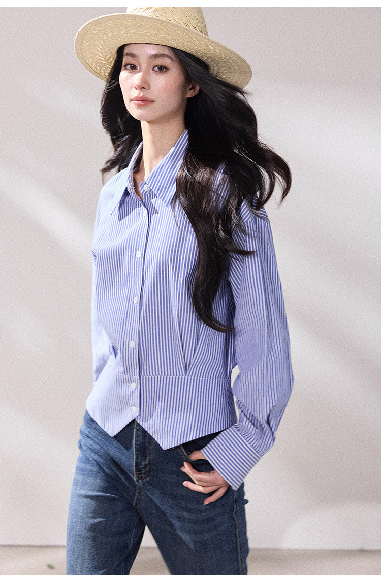 Celeste Blue Striped Shirt
