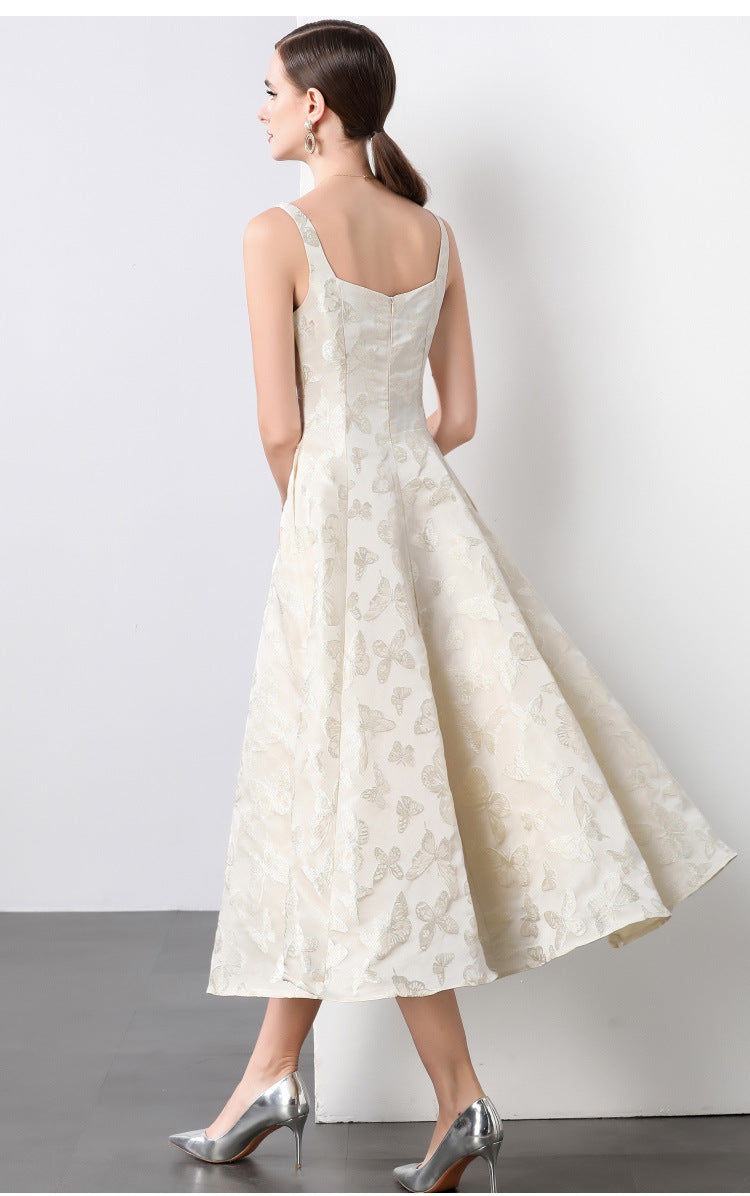 Graceful Swan Sleeveless Midi Dress