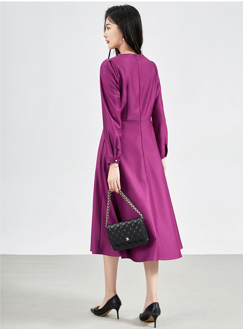 Shimmer Texture Mid-Waist Premium Midi Dress