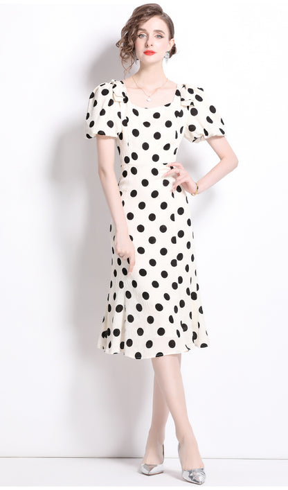 Polka Dot Bow Midi Dress