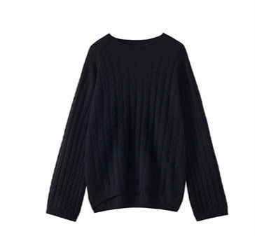 Cashmere-Blend Oversized Twist Knit Sweater