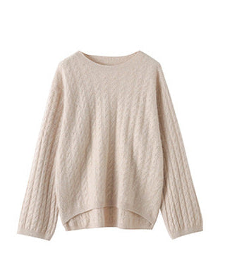Cashmere-Blend Oversized Twist Knit Sweater