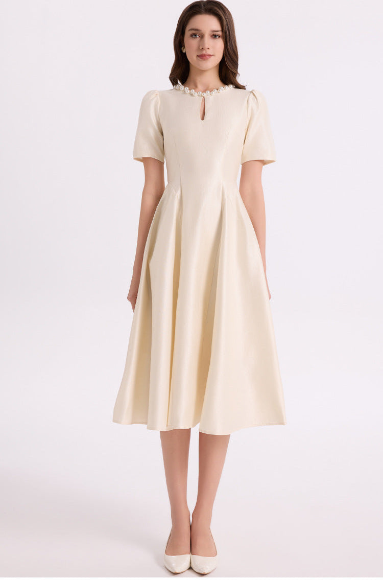 Pearl Collar Maxi Dress