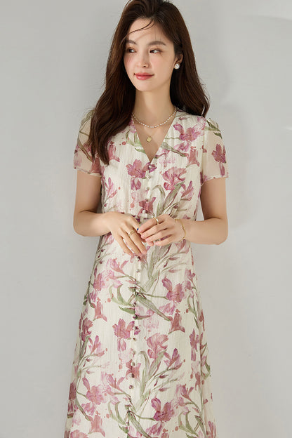 Aurielle Iris Floral Midi Dress