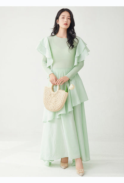 Ruffled Comfort Maxi Dress – One Size