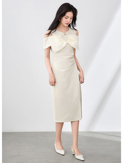Summer Elegance Bow-Tie Midi Dress