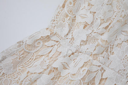 Goddess-Style White Lace Maxi Dress