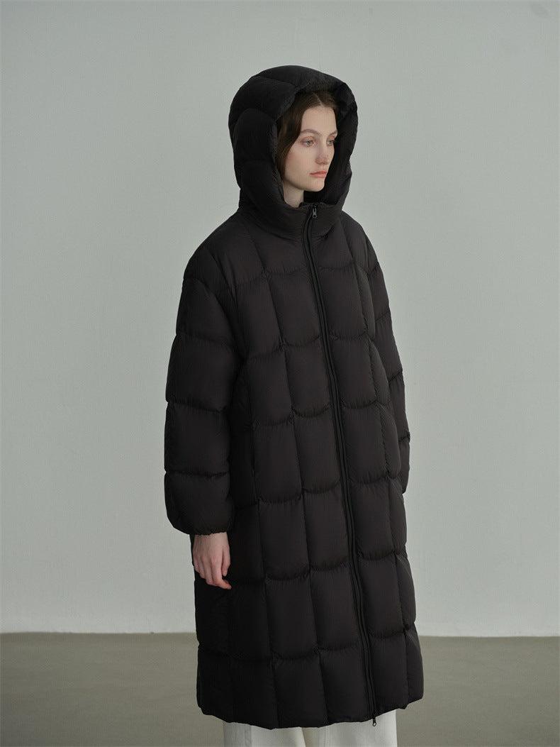 Long Hooded Duck Down Coat