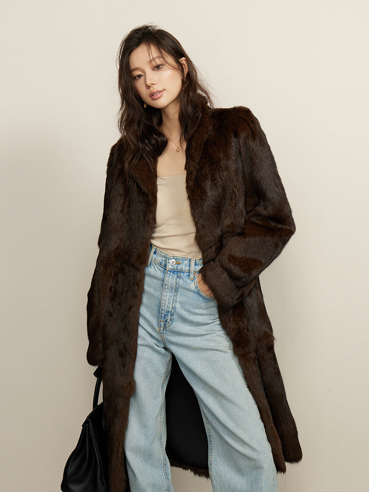 Long Rabbit Fur Coat – Essence American Coffee
