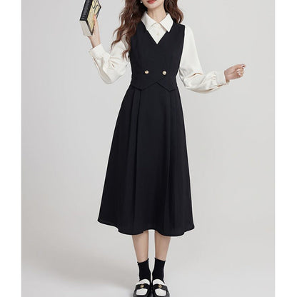 Formal Faux Two-Piece Long Dress