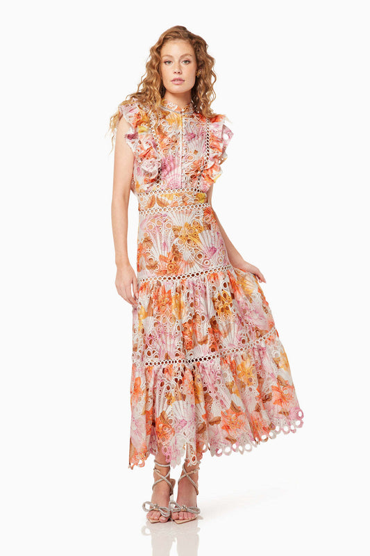 Premium Lace Detail Empire Waist Maxi Dress