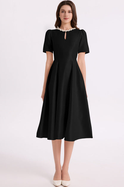 Pearl Collar Maxi Dress