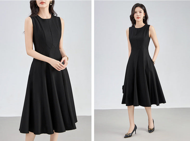 Wool-Blend Midi Dress with Pockets