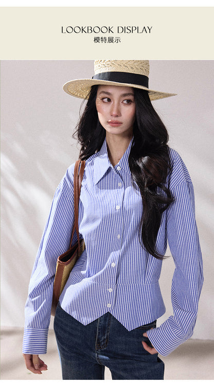 Celeste Blue Striped Shirt