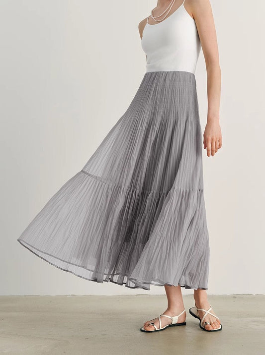 High-Waisted Flowy Tulle Skirt