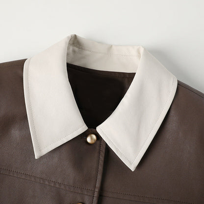 Cropped Faux Leather Jacket – Retro-Inspired Biker Style