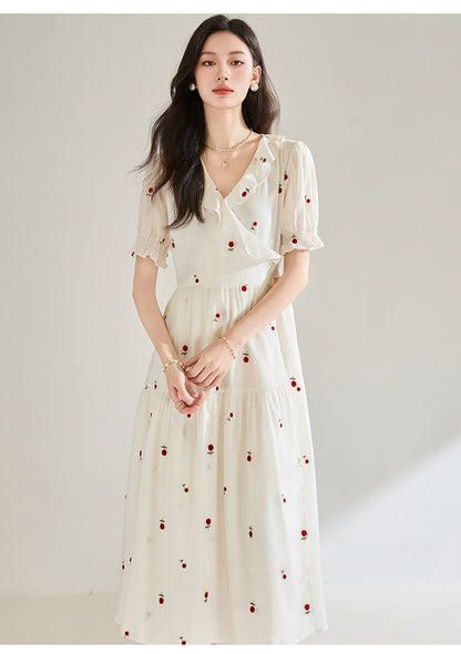 Valeria Embroidered Summer Midi Dress
