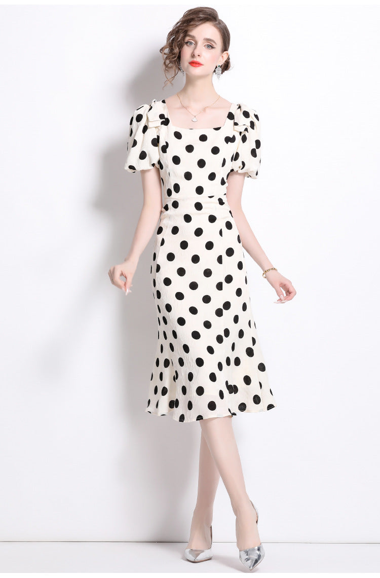 Polka Dot Bow Midi Dress