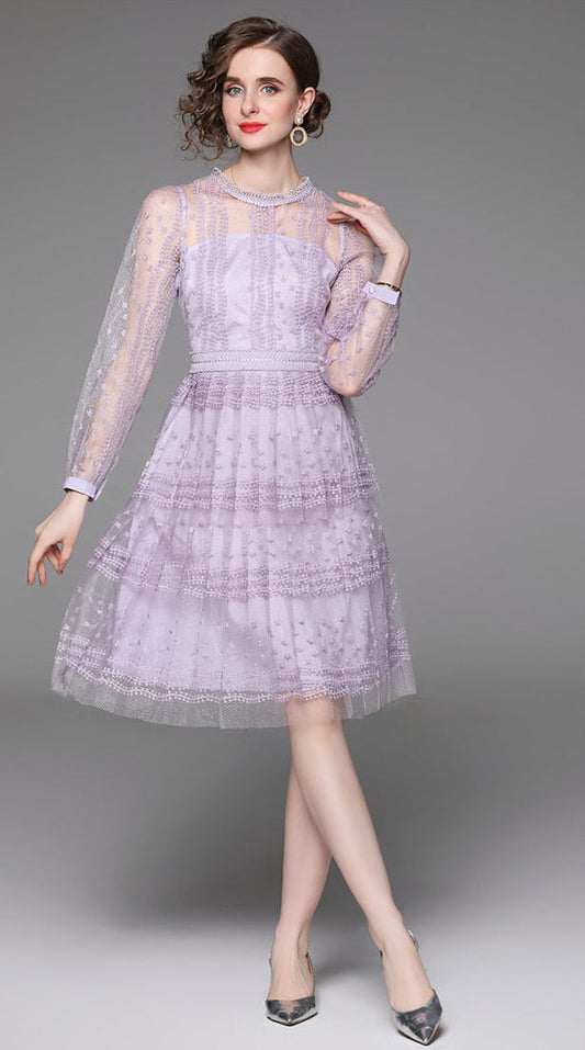 Lavender Breeze Mesh Dress