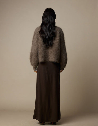 Luxury Wool-Blend Cropped Knit Jacket