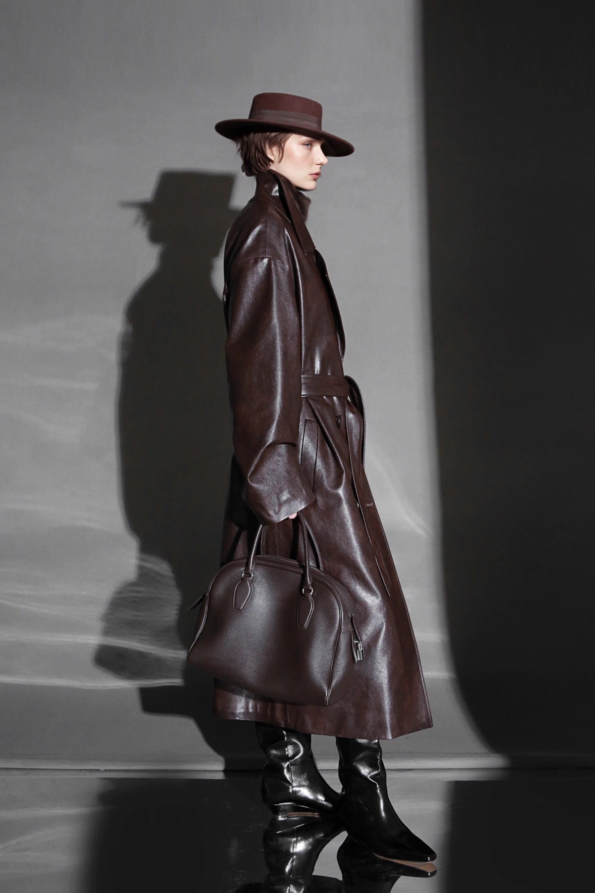 Luxury Genuine Sheepskin Trench Coat – Elegant & Timeless Design