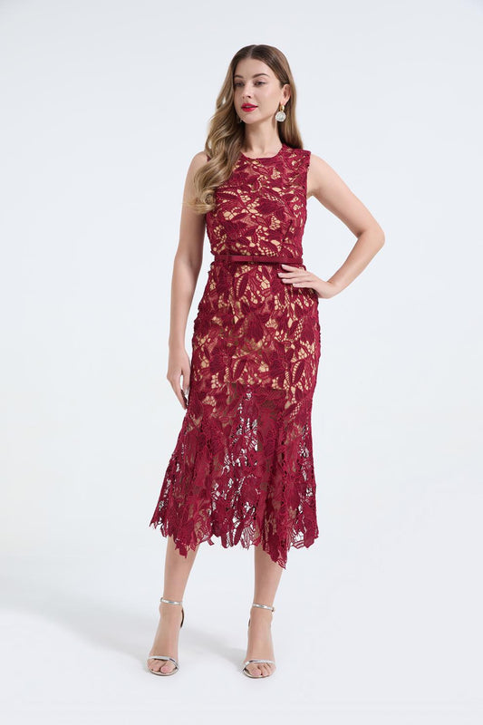 Embroidered Fishtail Maxi Dress