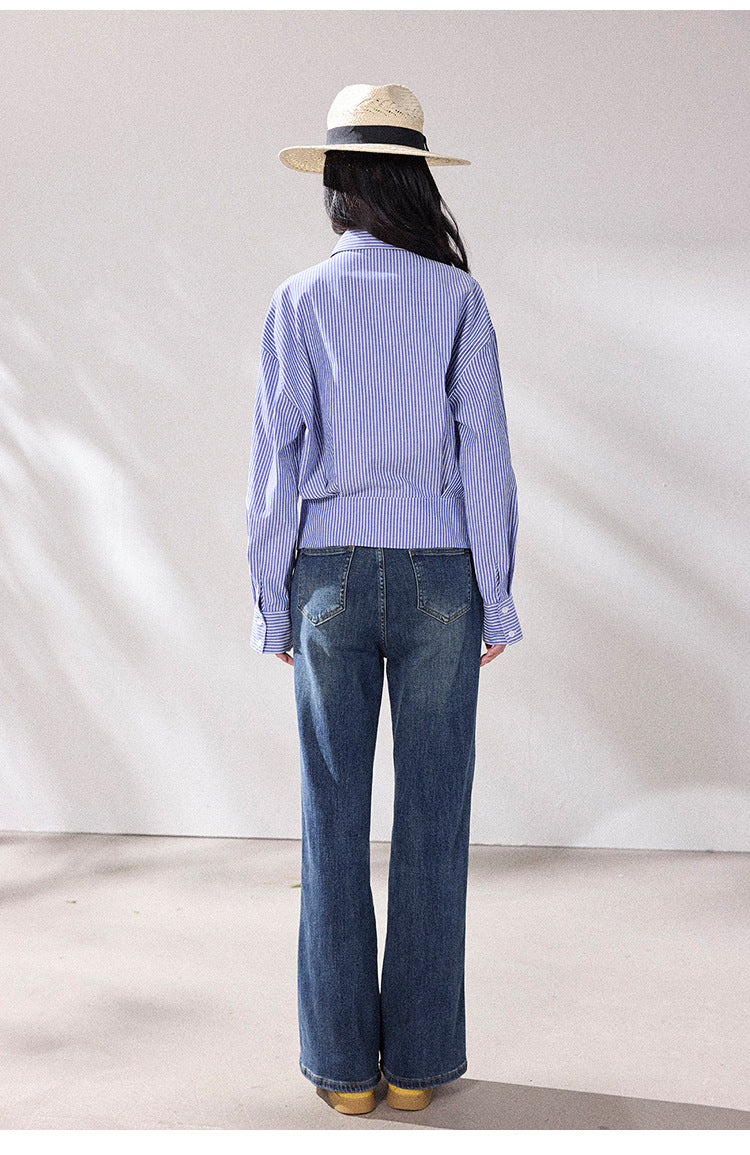Celeste Blue Striped Shirt