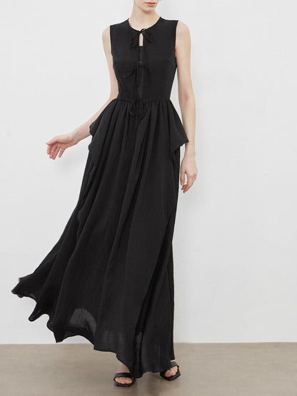 Elegant A-Line Sleeveless Summer Midi Dress