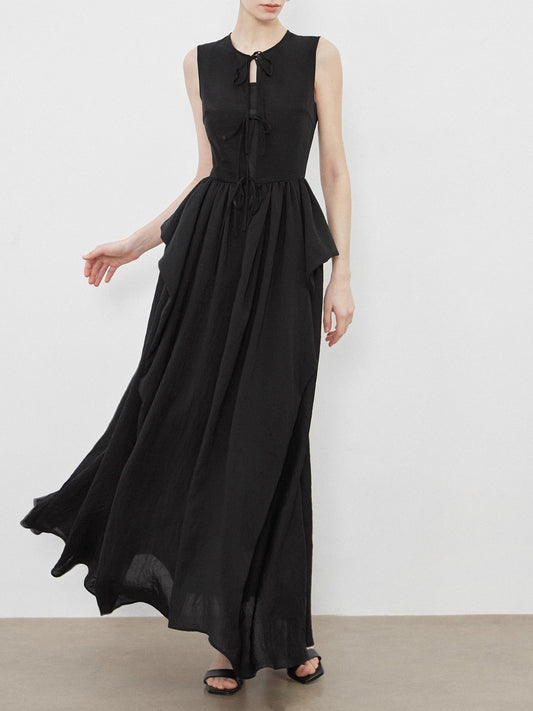 Elegant A-Line Sleeveless Summer Midi Dress
