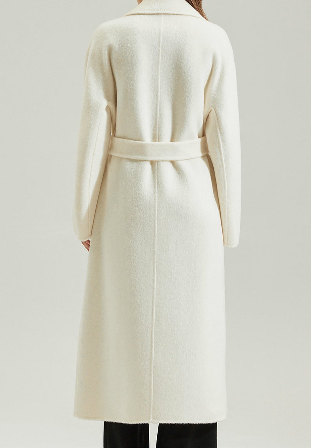 Classic Alpaca Wool Long Coat – Double-Faced Oversized Design