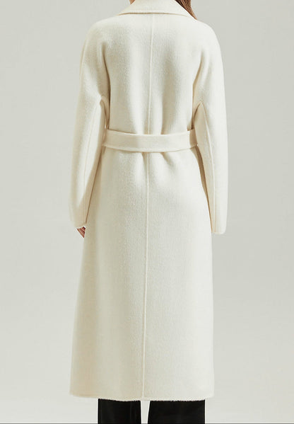 Classic Alpaca Wool Long Coat – Double-Faced Oversized Design