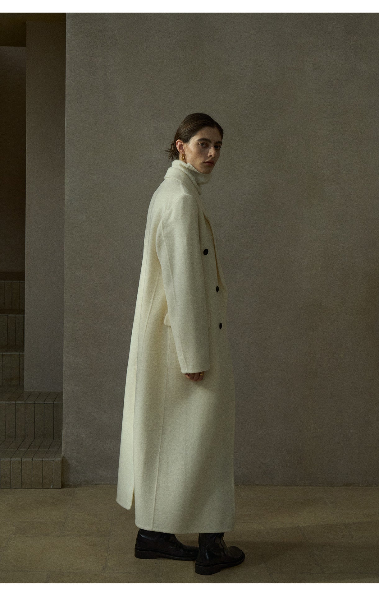 Classic Wool Belted Long Jacket Coat