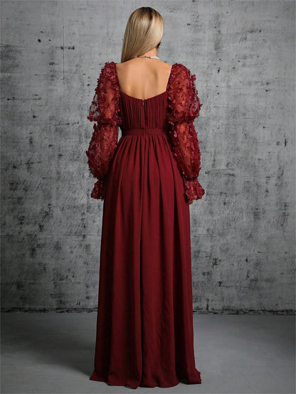 Open-Back Square Neck Maxi Dress