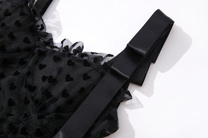 Love Dots Ruffled Maxi Dress – Adjustable Straps
