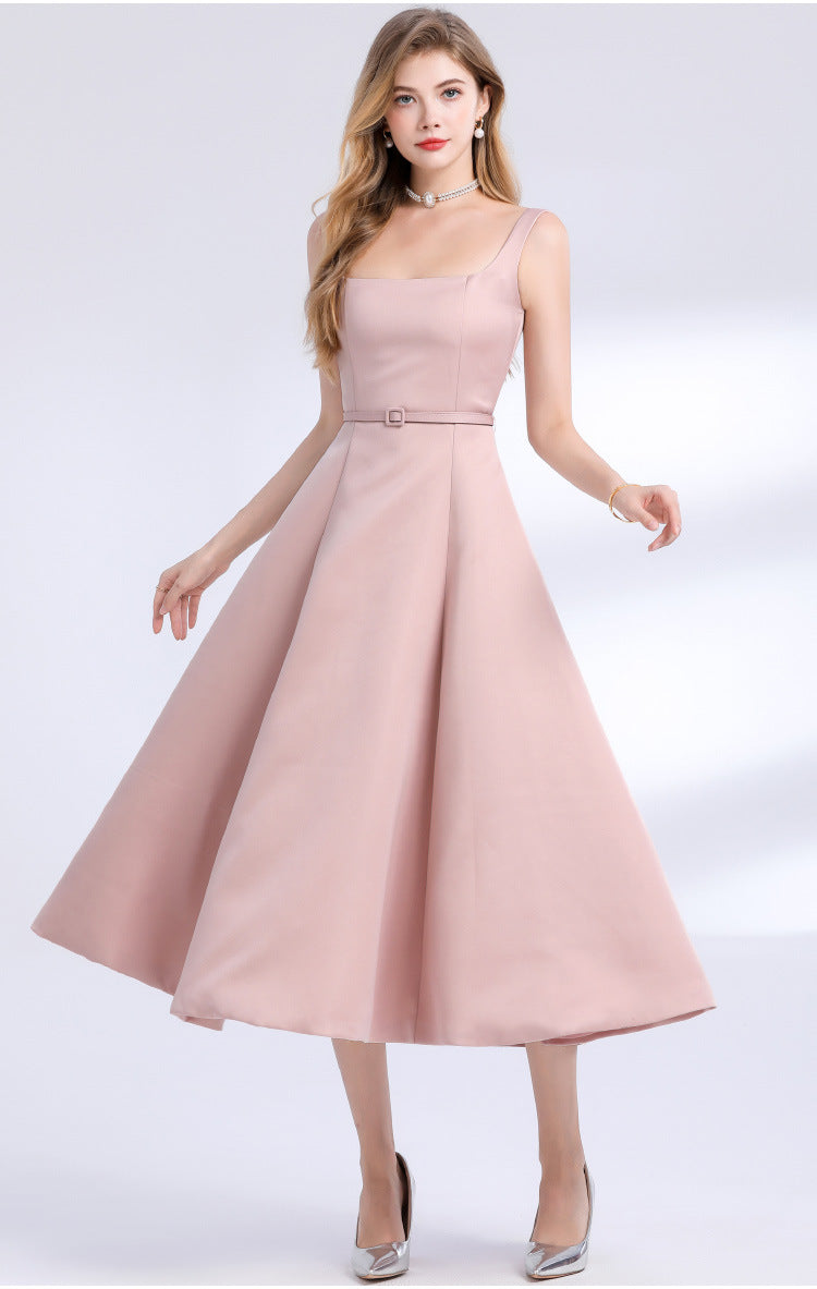 French Style Satin Slip Maxi Dress