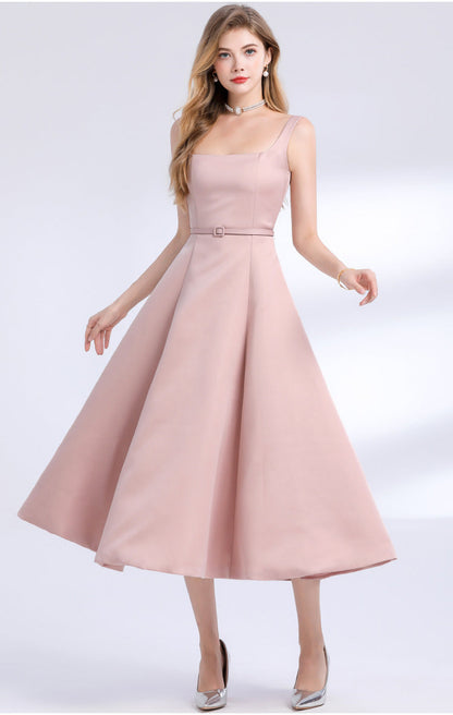 French Style Satin Slip Maxi Dress