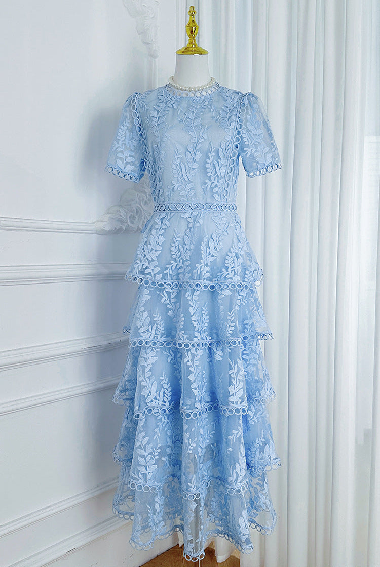 Embroidered Ruffle Tiered Maxi Dress