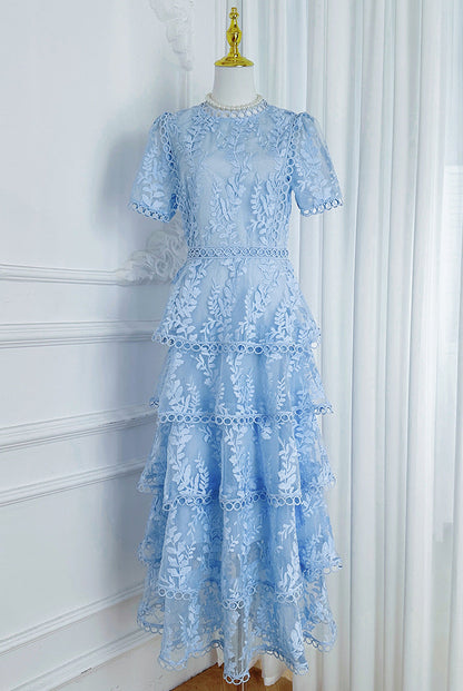 Embroidered Ruffle Tiered Maxi Dress